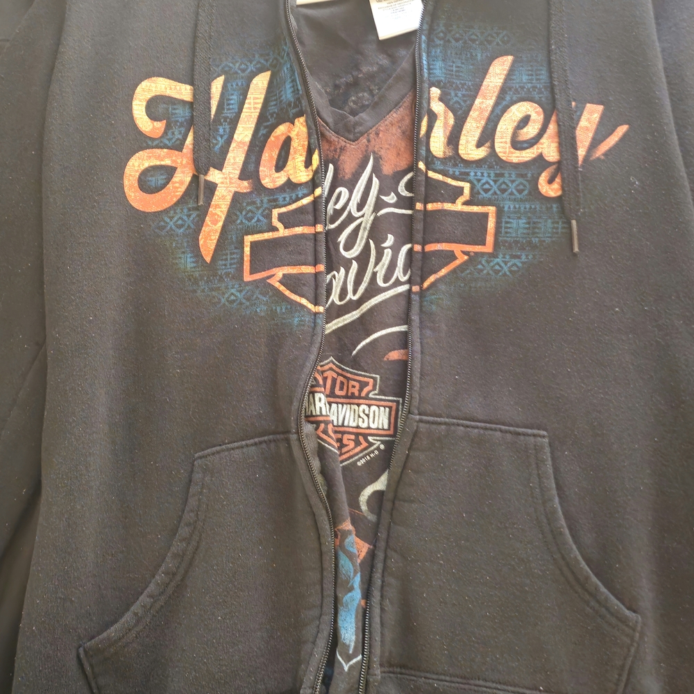 Harley-Davidson Black and Orange Hoodie W/ Matching Tank